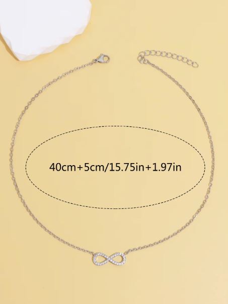 Simple Stainless Steel Infinity Pendant Necklace for Women